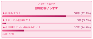 YouTube Survey Pink　わんコメ　テンプレート　YouTubeのアンケート　ピンク系
